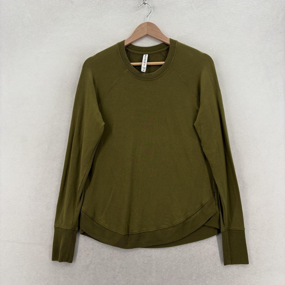 Athleta Mindset Sweatshirt Womens Small Green Nirvana Modal Crew Neck Pullover